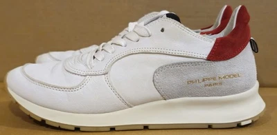 Женские белые/красные кожаные туфли Philippe модель Paris размер 37/6,5 Vgc бывшие в употреблении  - Изображение 1 из 4