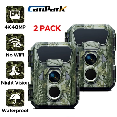 2er Mini Wildkamera 48MP 4K Jagdkamera Fotofalle IR Nachtsicht Low Glow LED IP66 - Bild 1 von 4