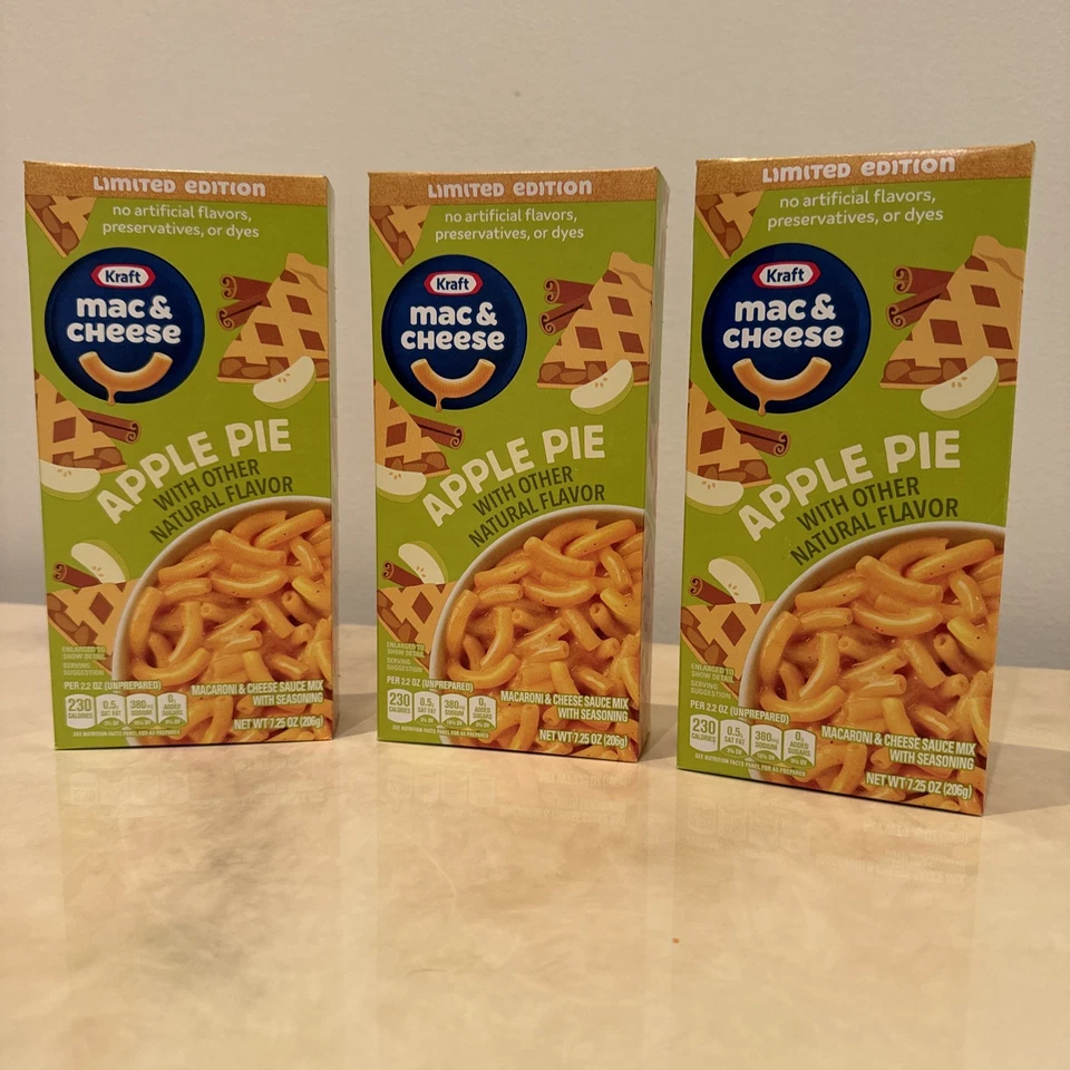 3x Kraft Mac & Cheese Apple Pie Dinner Limited Edition 2025 Thanksgiving 3 Boxes