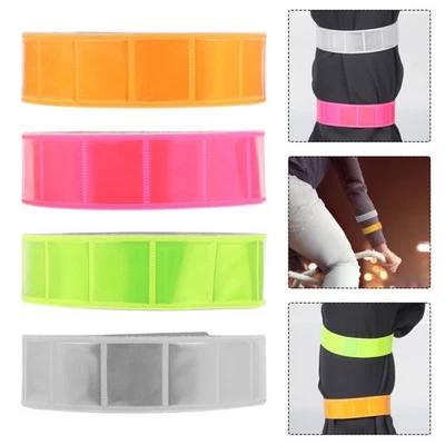 4pcs Reflective Bands Cycling Running Walking Night Pvc Safety Wristband Straps - Imagen 1 de 4