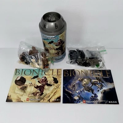 Lego Bionicle Toa Lote de 2 Pohatu 8531 y Onua 8532 Manuales Completos 1 Bote Foto 1 de 3