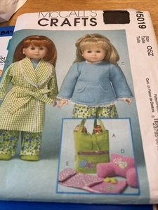 New Uncut McCall's Crafts Sewing Pattern M5019 Doll Clothes Pajamas, Robe Cut - Picture 1 of 6