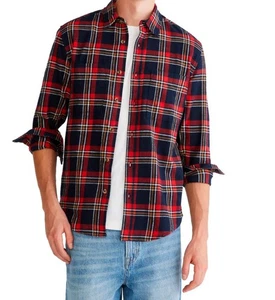 Men's Aeropostale Long Sleeve Flannel Shirt Red/Blue Size XL NWT - Picture 1 of 2