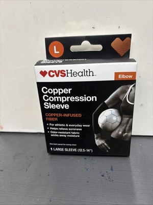 Copper Compression Sleeve Copper Infused Fiber Size Large For Elbow New - Image 1 of 4