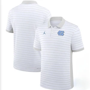 TEAMAUSGABE Jordan Dri-Fit North Carolina UNC Teer Heels weißes Poloshirt Herren XL - Bild 1 von 6