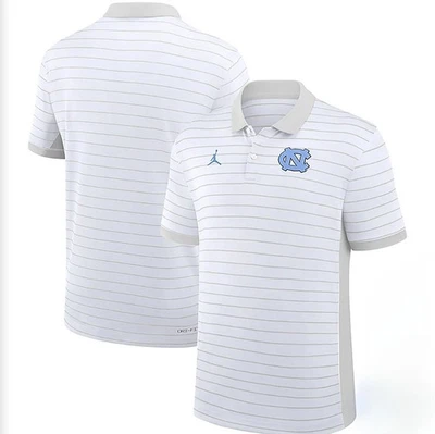 TEAM ISSUED Jordan Dri-Fit North Carolina UNC Tar Heels white polo shirt Mens XL - Image 1 of 4