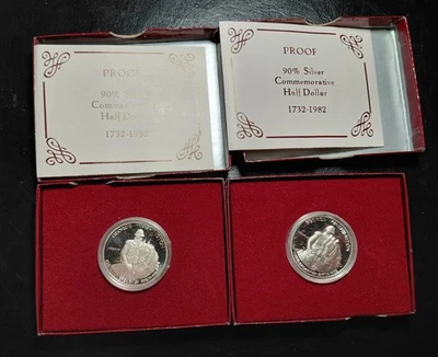 ⭐️1982 90% Silver Proof George Washington Commemorative Half-Dollar Coins⭐️ - Image 1 of 4