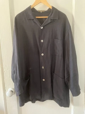 Vintage Y's for Men Yohji Yamamoto Black Linen Rayon Chore Coat Shirt Jacket M - Image 1 of 4