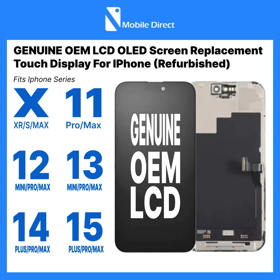 [!Refur] GENUINE OEM LCD OLED Screen Replacement Touch Display for iPhone - image 1 of 4