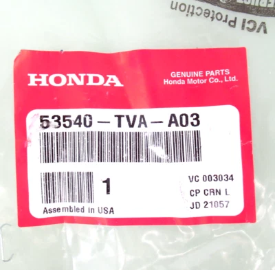 Barra de amarre exterior derecha pasajero Honda 53540-TVA-A03 genuino OEM extremo 2018-2021 Accord Foto 1 de 4