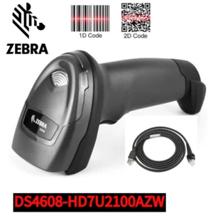 Zebra DS4608-HD7U2100AZW High Density Handheld 1D/2D USB Barcode Scanner w Cable - Picture 1 of 6
