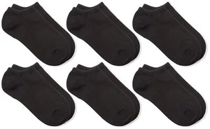 Little Boys' School Uniform Low Cut Seamless Sock 6 Pack Black 7-8.5 - Picture 1 of 3