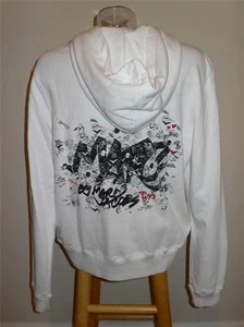 Marc Jacobs White Logo Graffiti Tag Zip Hooded Hoodie Jacket Top $228 NWT L - Picture 1 of 1