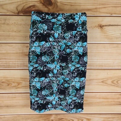 Falda Lápiz LuLaRoe Midi Mujer XS Negra Azul Floral Elastizada Simplemente Cómoda Foto 1 de 4