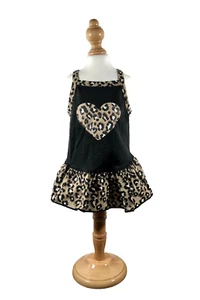 Black Leopard Print Heart Dress Puppy Dog XS Clothes Apparel - Picture 1 of 8