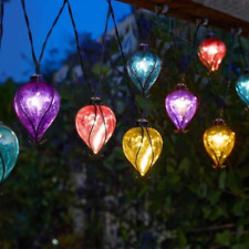 Solar Rainbow Balloon Lights Flashing LED Outdoor Garden Patio Fairy String 2.7m