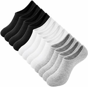 6 Pairs of Womens Mens No Show Trainer Socks Non Slip Sport Ankle Cotton Low Cut