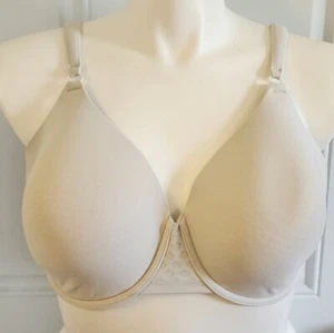 Olga T Shirt Bra Underwire Back Smoothing Molded Lined Cups Ivory 35145 Sz 40DD - Picture 1 of 12