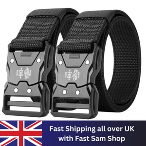 2Pcs Quick Release Buckle Military Trouser Belt Camo Army Tactical Webbing Nylon - Picture 1 of 12