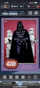 Star Wars Card Trader Topps 2017 Purple Preview Award Vader + stormtroopers 48cc - Picture 1 of 2