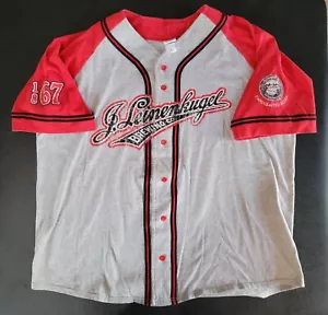 Leinenkugel's Beer Stitched & Screened Baseball Jersey Mens Adult XXL 2XL Red - Picture 1 of 7