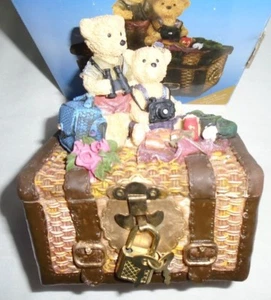 Vintage Collectible Gift Gallery Teddy Bear Resin Savings Bank Lock & Keys  HTF - Picture 1 of 7
