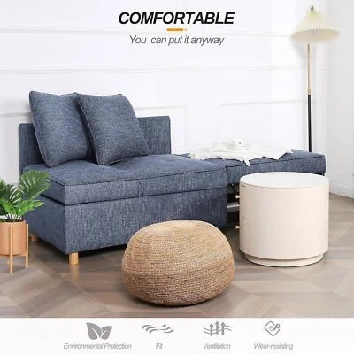 Диваны-трансформеры и диваны, 3-местный двухместный диван из льняной ткани с 2 подушками 💟 - Изображение 1 из 4