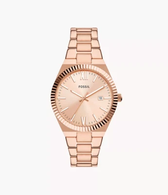 Fossil Damenuhr Scarlette ES5258 3-Zeiger-Werk Datum Edelstahl roségoldfarben - Bild 1 von 4