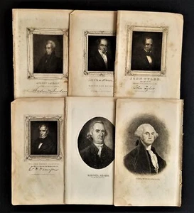 1848 antique LOT 6pc US PRESIDENTS from boston notions washington van buren jack - Picture 1 of 5