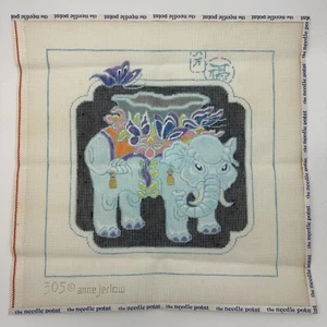 305 Butterfly Elephant 13.5x13.5 13 Mesh Canvas ANNE JERLOW DESIGNS - Picture 1 of 15