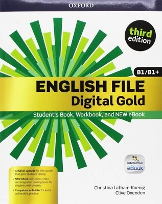 ENGLISH FILE DIGITAL GOLD B1/B1+ STUDENT'S BOOK W 3'EDITION OXFORD 9780194524612 - Immagine 1 di 3