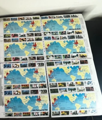 1941-1944:ROAD TO VICTORY UNITED STATES, WW II COMMEMORATIVE TEN STAMPS MNH - Image 1 of 4