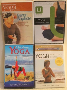 4 NEW yoga workout DVD lot Baron Baptiste U Wai Lana Toning Rainbea Mars pure - Picture 1 of 6