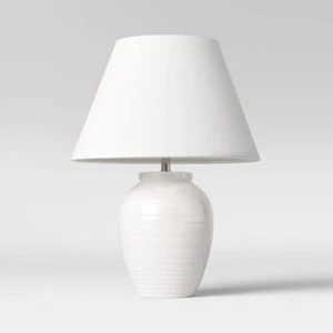 Turned Ceramic Table Lamp White - Threshold - Picture 1 of 4