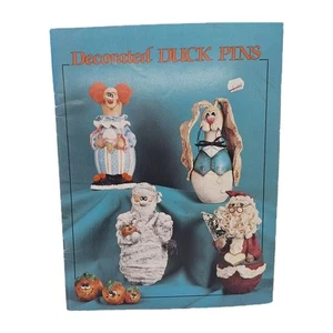 Decorated Duck Pins Folk Tole Painting Provo Craft Clown Rabbit Mummy Santa - Picture 1 of 4