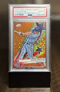 Evan Carter 2024 Topps Chrome Cosmic Starfractor Orange Galactic RC /25 PSA 10 - Picture 1 of 2