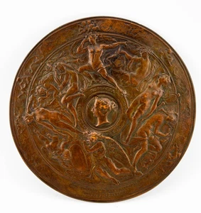 1857 ORIGINAL BRONZE NATIONAL ART QUEEN VICTORIA AWARD PLAQUE - Picture 1 of 5