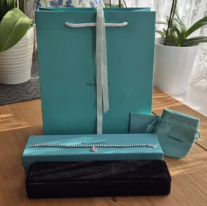 Tiffany & Co 19cm Bead Bracelet Silver with Pink Heart - Picture 1 of 11