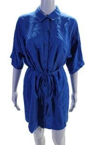 Thakoon Collective Womens Tie Waist Mini Shirt Dress Blue Size 0 16621166 - Picture 1 of 5