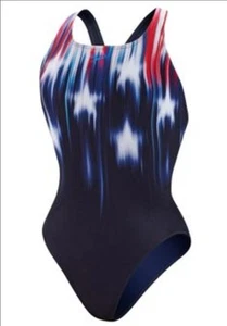 NWT Speedo Stars & Stripes Team USA Red White Blue One Piece Swimsuit Size 28 - Picture 1 of 7