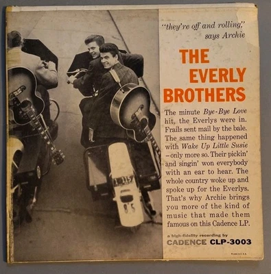 EVERLY BROTHERS s/t lp Cadence CLP-3003 Bye Love WAKE UP LITTLE SUSIE mono 1958 Foto 1 de 4