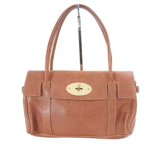Mulberry Natural Leather East West Bayswater Oak Turnlock Satchel Bag Dust Bag - Picture 1 of 10