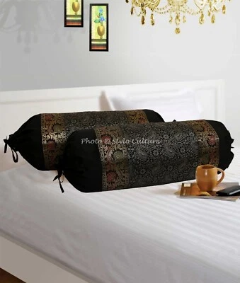 Bolster Cover Traditional Art Yoga Under Knee Pillow Cover Case 30 x 15 in - Image 1 of 4