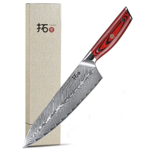 TURWHO 8.2inch Chef Knife Kitchen Japanese VG10 Damascus Steel Kiritsuke Knife - Picture 1 of 9