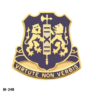 US Army DUI Pin ~ 108th Infantry NY ARNG "Virtute Non Verbis" NOS NS Meyer USA - Picture 1 of 1
