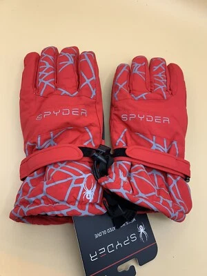 Nuevo Spyder Hombres Rojo Logo Aislado Esquí Invierno Nieve Guantes Talla S/M Foto 1 de 4