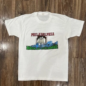 Vintage PHILADELPHIA Liberty Bell T-Shirt Screen Stars Herren Large Einzelnaht - Bild 1 von 14