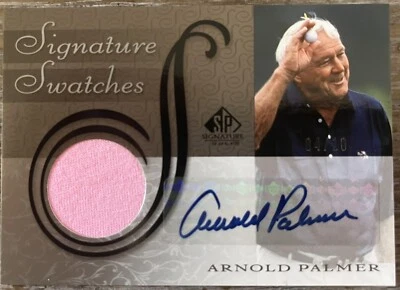 2005 SP Signature Golf ARNOLD PALMER Signature Swatches Autograph 4/10 - Image 1 of 2