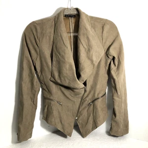 Rampage Moto Jacke Damen Größe Small taupe Kunstleder Reißverschluss vorne Langarm - Bild 1 von 10