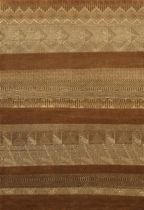 Geometric Gabbeh Kashkoli Modern 4'x6' Area Rug Hand-knotted Wool Carpet - Picture 1 of 12